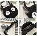 Kawaii Cartoon Black Cat Shoulder Bag 