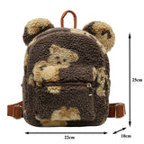 Kawaii Cartoon Bear Fleece Womens Backpack | RK1724