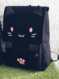 Black Cartoon Cat Kitty graphic design backpack