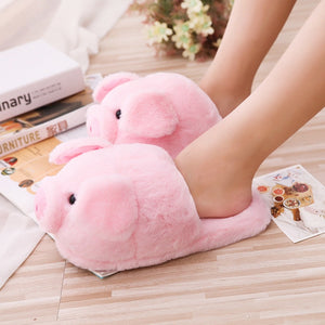 Pink Piggy Girls Plush Indoor Slippers | RK1806