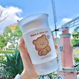 Cartoon Bear confused beverage container