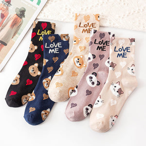 5 pack pair of Cartoon Animal Socks