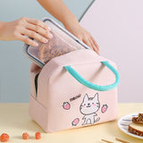 Pastel Cartoon Kitten Animal Lunch Bag
