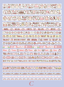 Pink Cartoon Style Washi Tape Stickers