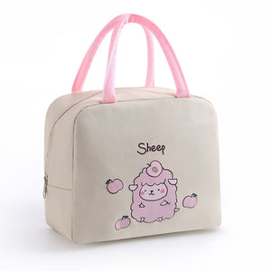 Pastel Cartoon Sheep Animal Lunch Bag