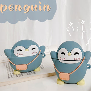 Airpods Pro 3D Cute Cartoon Happy Penguin  rennoya kawaii shop
