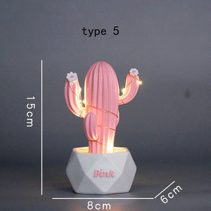 Pink Cute Cactus plant LED light