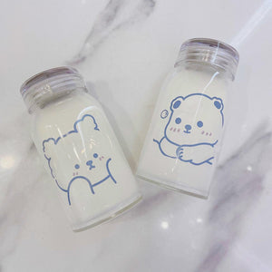 450ml Cartoon Bear Glass Water Bottle | RK1397 - rennoyakawaii
