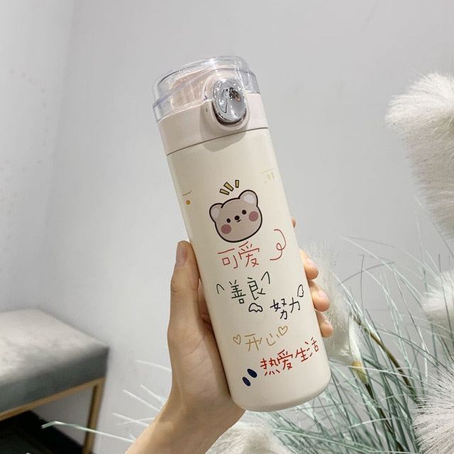 450ml Cute Bear Stainless Steel Vacuum Bottle | RK1484 - rennoyakawaii