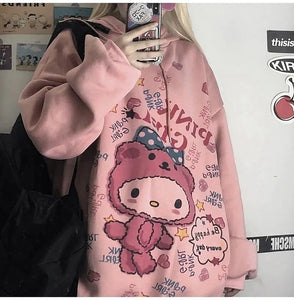 Kawaii Pink Oversized Hoodie | RK1401 - rennoyakawaii
