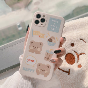 Sweet Bubble tea Milk tea bear Phone Case | RK1433 - rennoyakawaii
