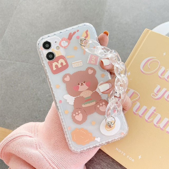 Love Heart Bear Bracelet Phone Cases | RK1514