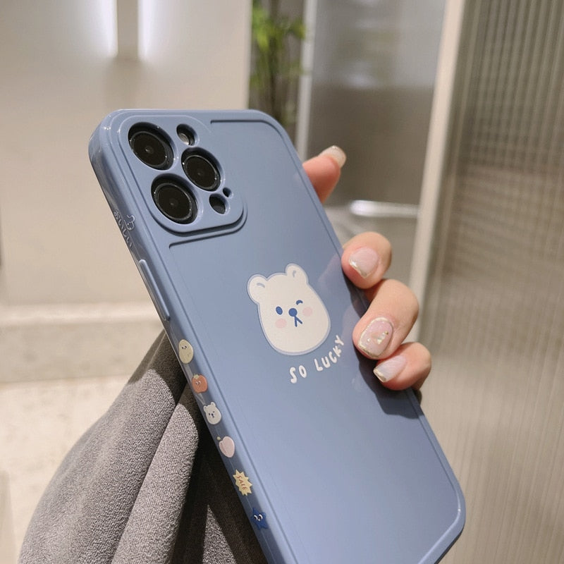 So Lucky Bear Blue iphone case