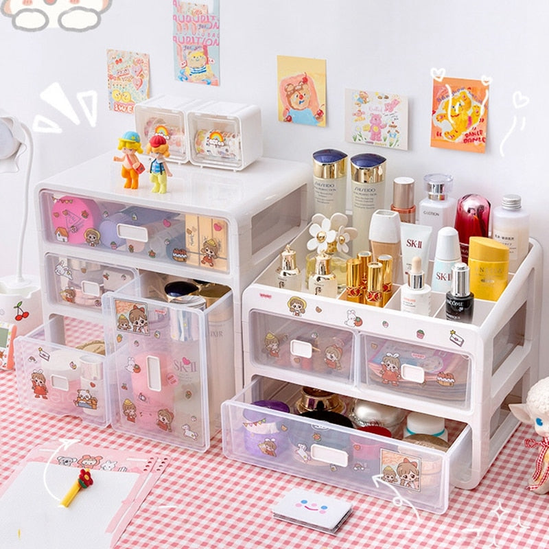 Kawaii Desktop Cosmetic Storage Box
