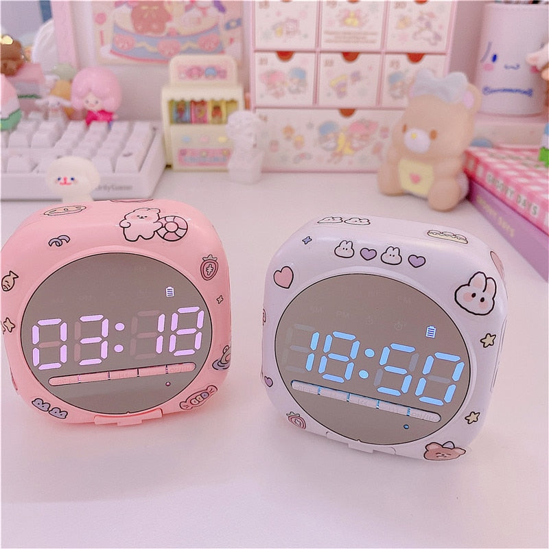 Cute Pink Bluetooth Speaker and LED Alarm Clock | RK1552