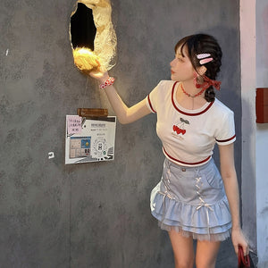 Japanese Lolita Lace Trim Mini Skirt | RK1604