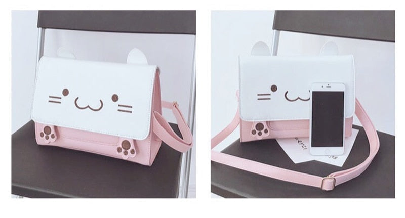 Pink Kawaii Cat design purse
