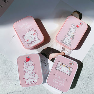 Pink Cute Contact Lens case with mirror | RK1599