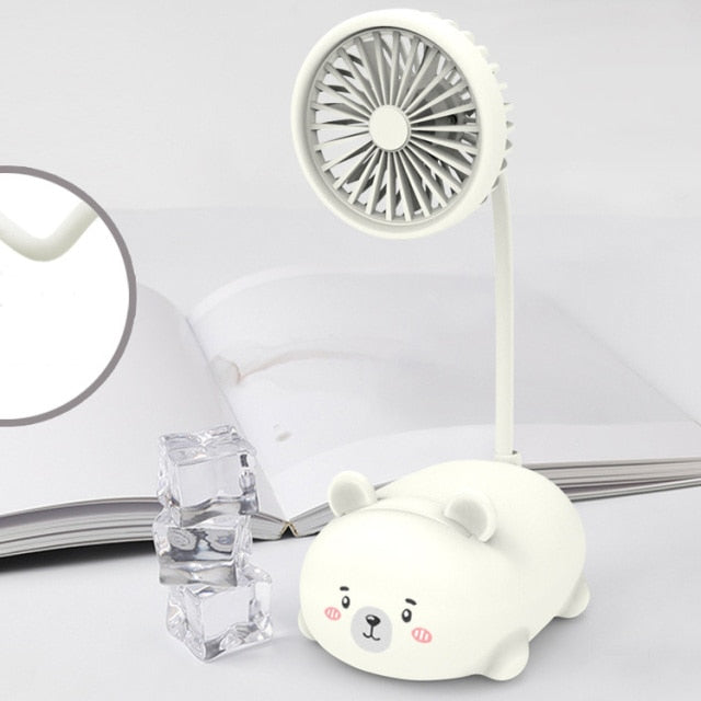 White Kawaii Cat Desktop Portable Fan