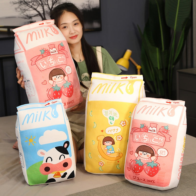 Cartoon Milk Carton Plush Toy