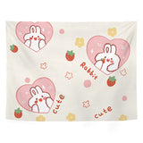 Kawaii Cute Rabbit Heart Strawberry Hanging Wall Tapestry decoration