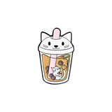 Kitty Cat Boba - Coffee Cup soft enamel pin