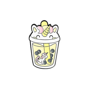 Cute Unicorn Cartoon Animal Boba - Coffee Cup soft enamel pin