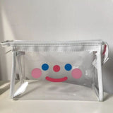 Smiley Face transparent cosmetic, stationary, and travel bag