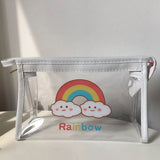 Rainbow transparent cosmetic, stationary, and travel bag