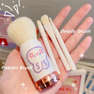 Cartoon Rabbit Kawaii Portable 4 in 1 Makeup Brushes