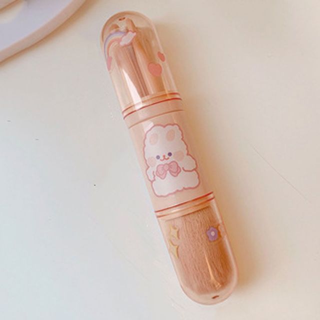 Cartoon Rabbit Kawaii Portable 4 in 1 Makeup Brushes