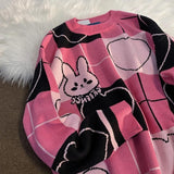 Kawaii Cartoon Rabbit Preppy Womens Sweater