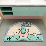 Cartoon Pink Pig Faucet Bathroom Rug Mat