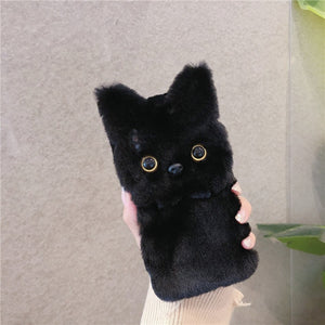 Kawaii Plush Furry Cartoon Cat iPhone case