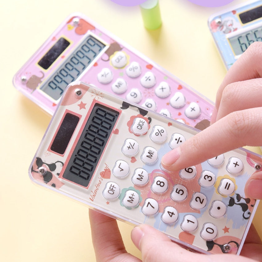 Kawaii Pocket Solar Calculator with Labyrinth Game