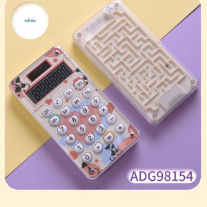 Kawaii Pocket Solar Calculator with Labyrinth Game